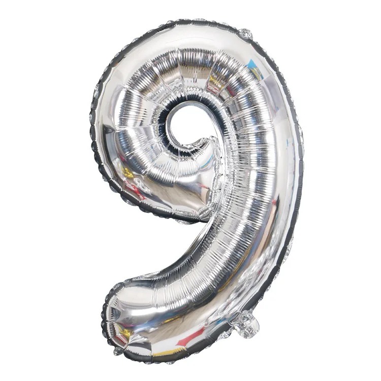 silver see chart 40 Inch Number Balloons Birthday Party Decorations Kids Big Aluminium Film Balloons Birthday Party Decorations Adult - Цвет: silver see chart