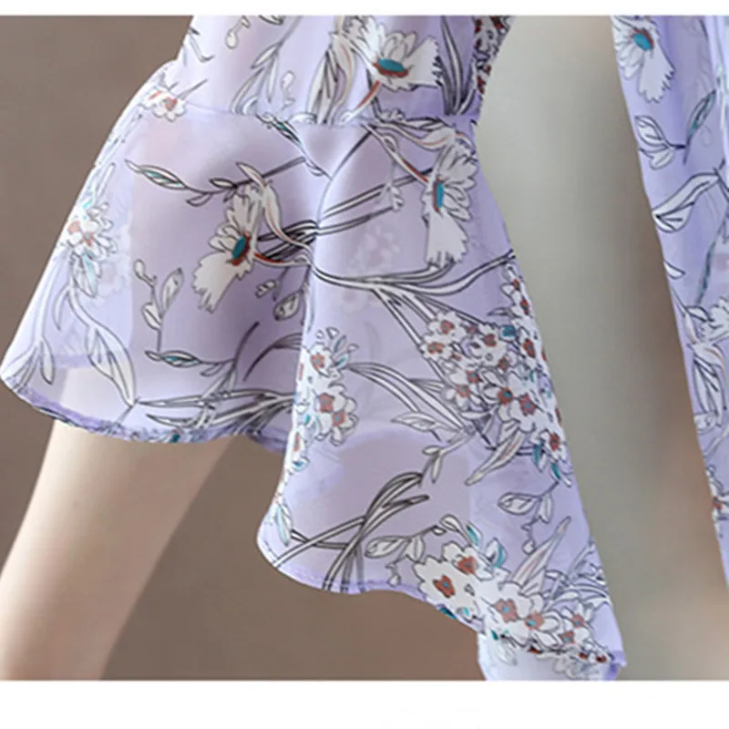 Новинка 2019 модная жаккардовая шифоновая рубашка без бретелек с оборками и