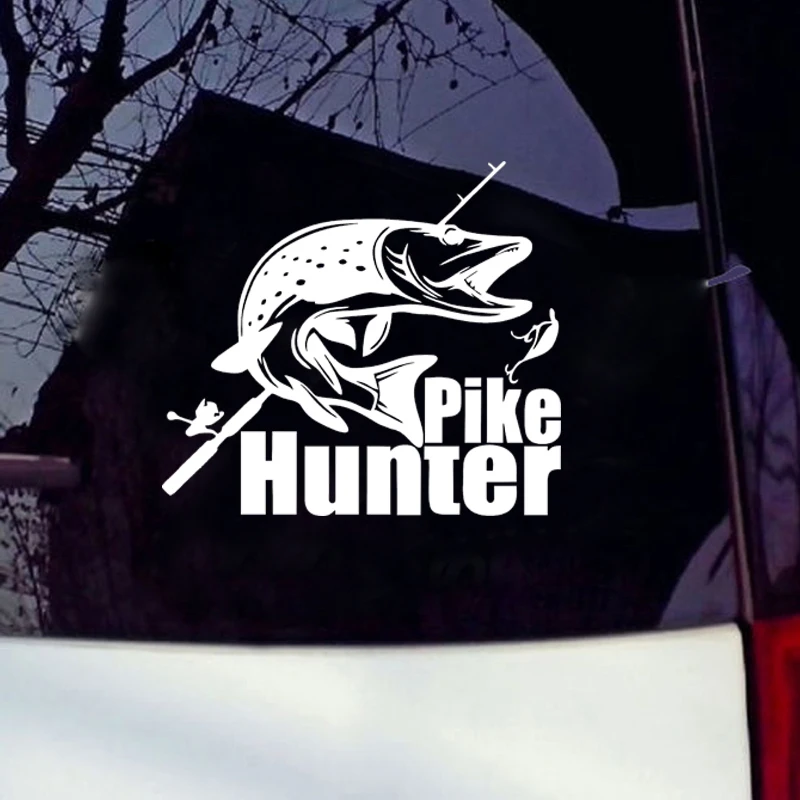 Личность Щука Охотник я Карп экипажа Fly автомобильный стикер с рыбалкой винил