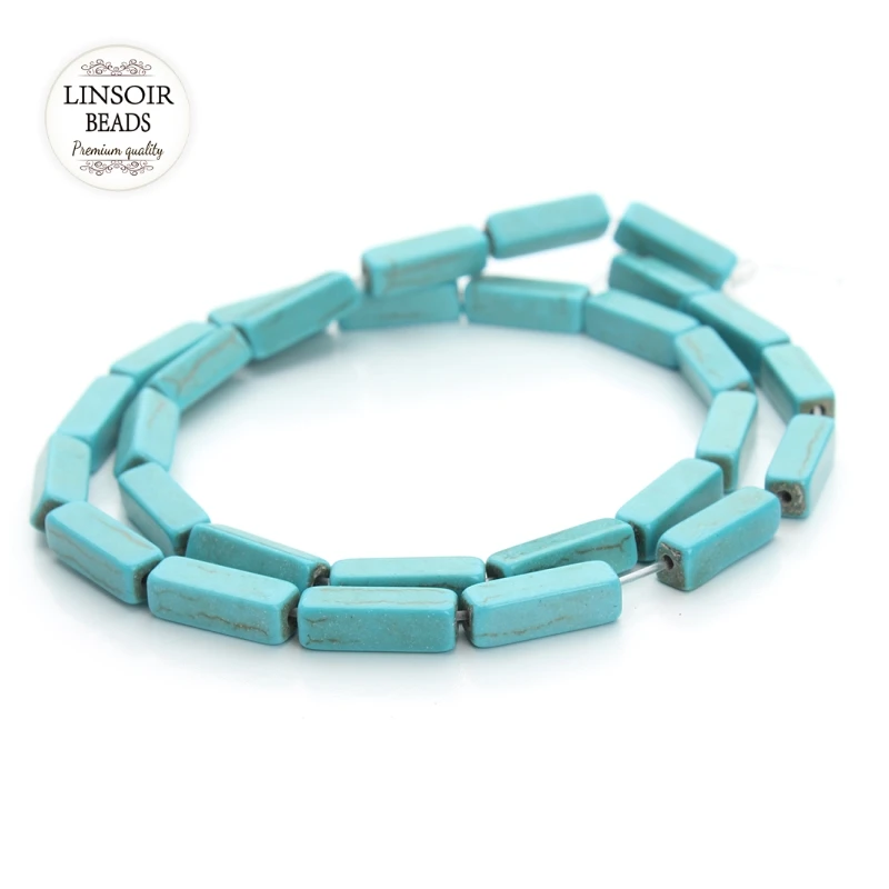 Бусины из натурального камня прямоугольной формы 30 шт./нить|Бусины| |