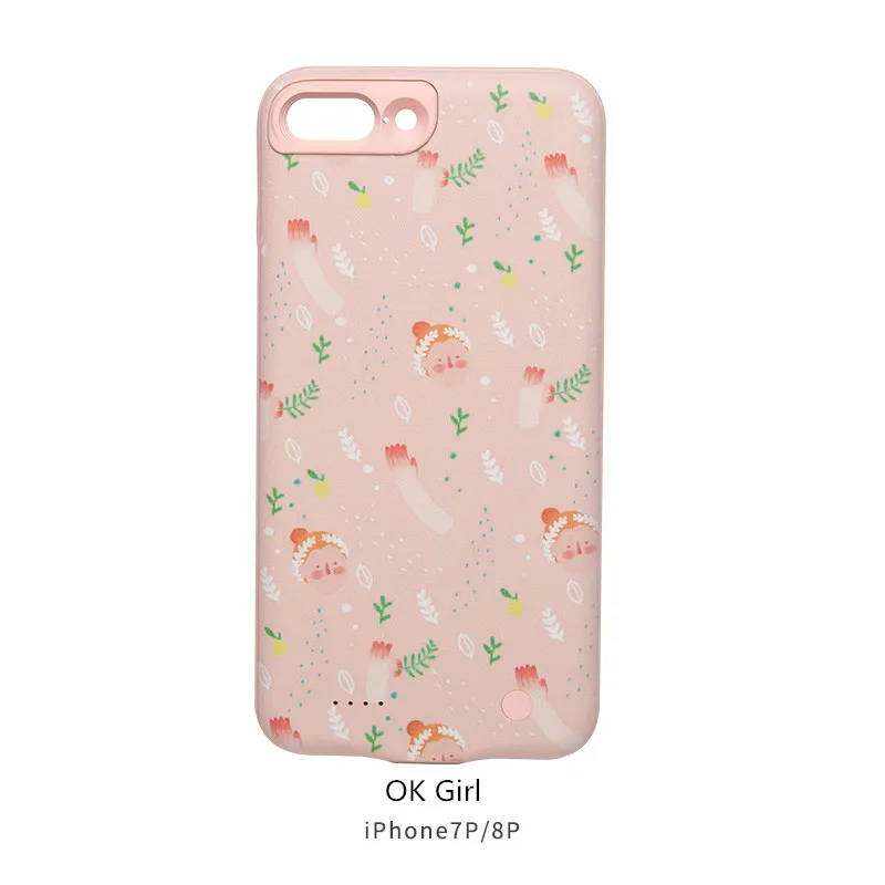 OK Girl-i7P8P Maoxin батарея чехол для iPhone 7 8 7P 8P зарядный чехол Powerbank 2500 мАч Беспроводное зарядное устройство iPhone 7 - Цвет: OK Girl-i7P8P