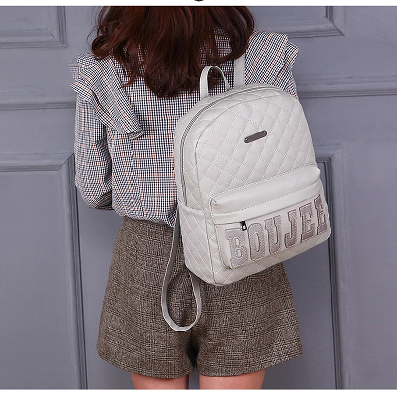 Новинка 2019 скидка только сегодня Клетчатый Кожаный рюкзак для женщин Мода