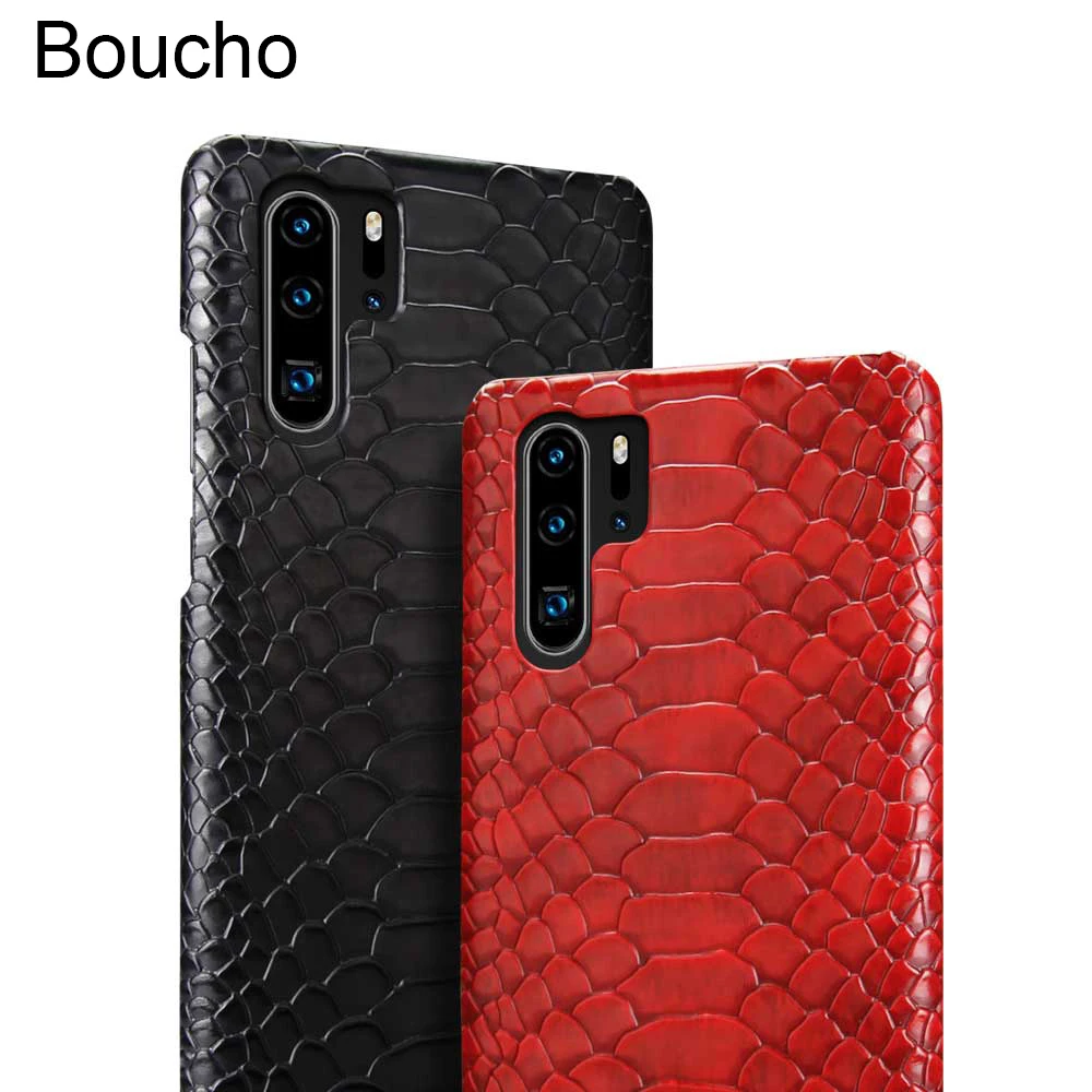 Boucho кожаный чехол для телефона из змеиной кожи для huawei P30 P20 lite Pro mate 20 RS P30lite P20pro P20lite P30pro 20RS жесткий чехол из поликарбоната