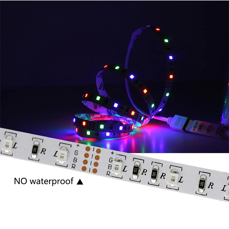 5 в USB светодиодные полосы света RGB съемный светодиодный ТВ фоновое освещение 1 м 2
