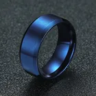 Простое, но элегантное, синее, матовое кольцо 8 мм с коническим краем по центру, обручальное кольцо из нержавеющей стали, мужской Подарок на годовщину, Anel Aneis