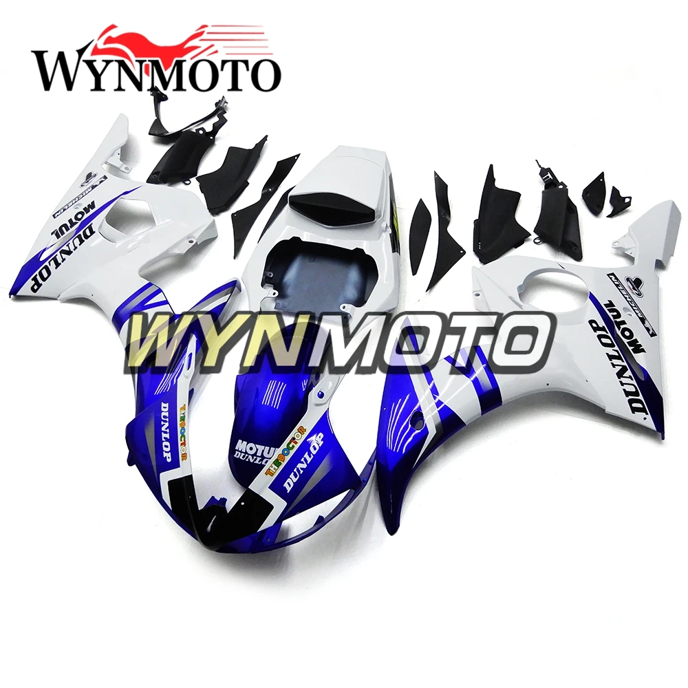 

Complete Fairings Kit For Yamaha R6 03-04 2003 2004 Injection ABS Plastics Bodywork Motorcycle Panels White Blue Cowlings Frames