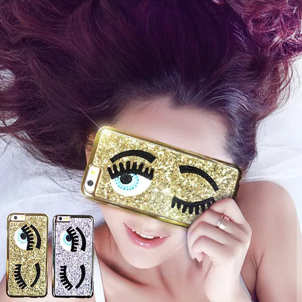 Чехлы для телефонов Napeyin iPhone 7 6 6S Plus 6Plus блестящая пудра chiara ferragni Bling big eyes ресницы PC