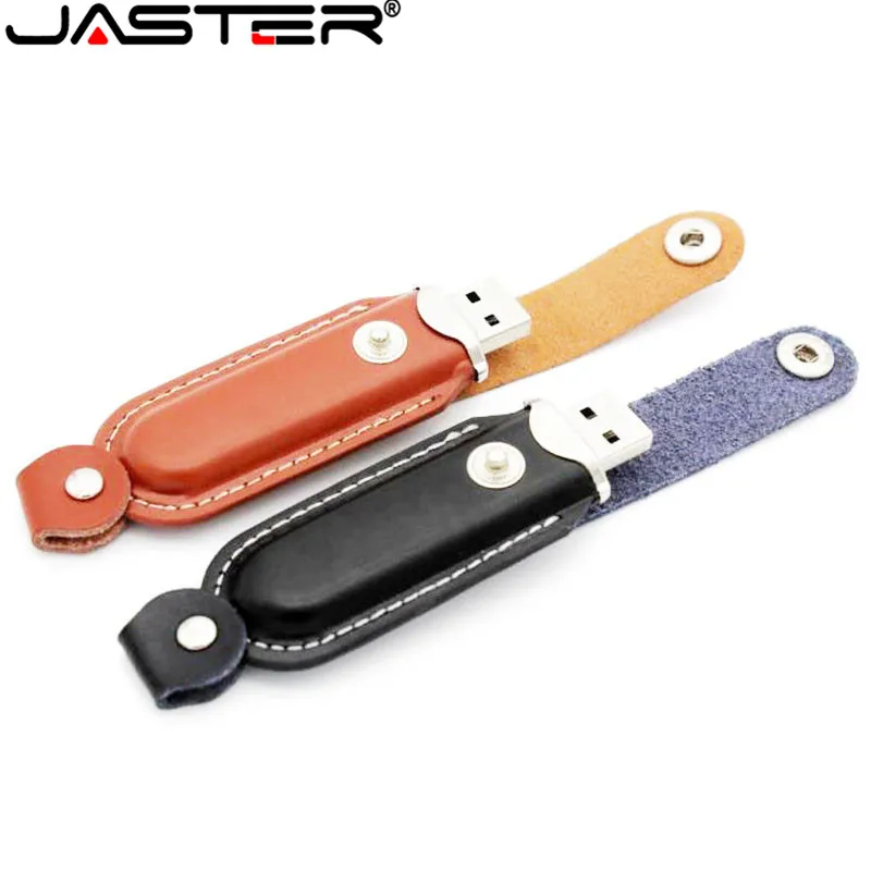 Новый металлический кожаный флеш накопитель JASTER usb 64 ГБ 32 16 8 USB 2 0 модный Меховой