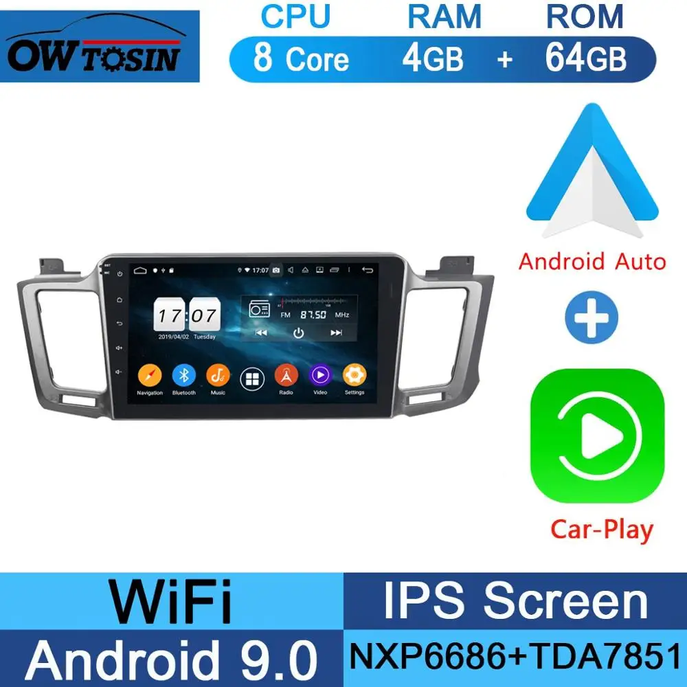 64G CarPlay Android 10," ips Android 9,0 8 ядерный 4 Гб+ 64 ГБ Автомобильный мультимедийный плеер для Toyota RAV4 2013 gps Радио CarPlay - Цвет: 64G CarPlay Android