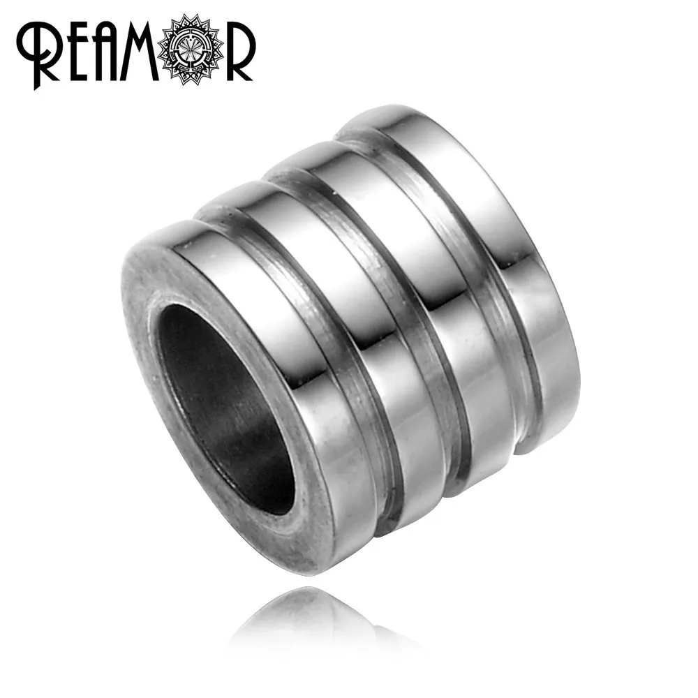 REAMOR 10 шт./лот 316L нержавеющая сталь 6/8 мм в полоску Европейский Серебряный цвет