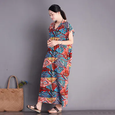 

2018 Summer Print Robe Retro Art Loose Travel Clothing