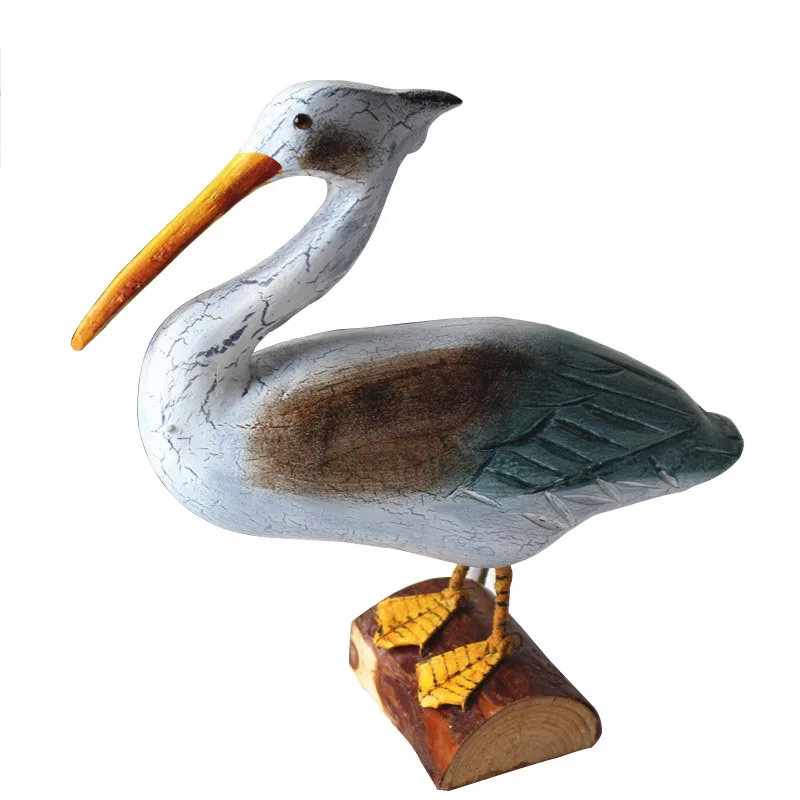 Винтажная модель утки деревянные фигурки ручной работы с цветным принтом