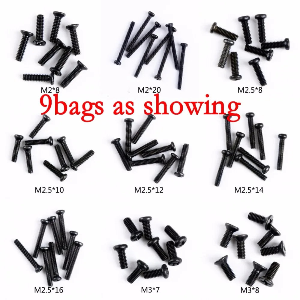 9 сумок 12428-ABC 12628 M2 M3 M2.5 винты WLtoys R/C модель грузовика CLIMB Electric 4WD запасные части и Accs