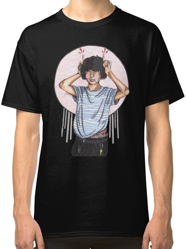 NEW Finn Wolfhard Drawing Art Men's Black LOGO MEN WOMEN T-SHIRTS S-3XL New Fashion Mens Short Sleeve Tshirt Cotton T Shirts | Мужская