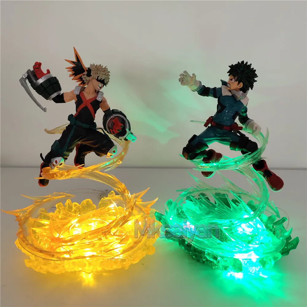 My Hero Academy Figure Bakugou Katsuki VS Midoriya Izuku DIY Модель светодиодный светильник фигурки Аниме Boku no Hero Academy Toys