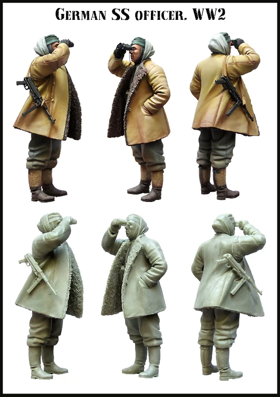Немецкий набор моделей SS OFFICER WINTER WW2 1/35 из смолы|resin model kits|model kitss offices |