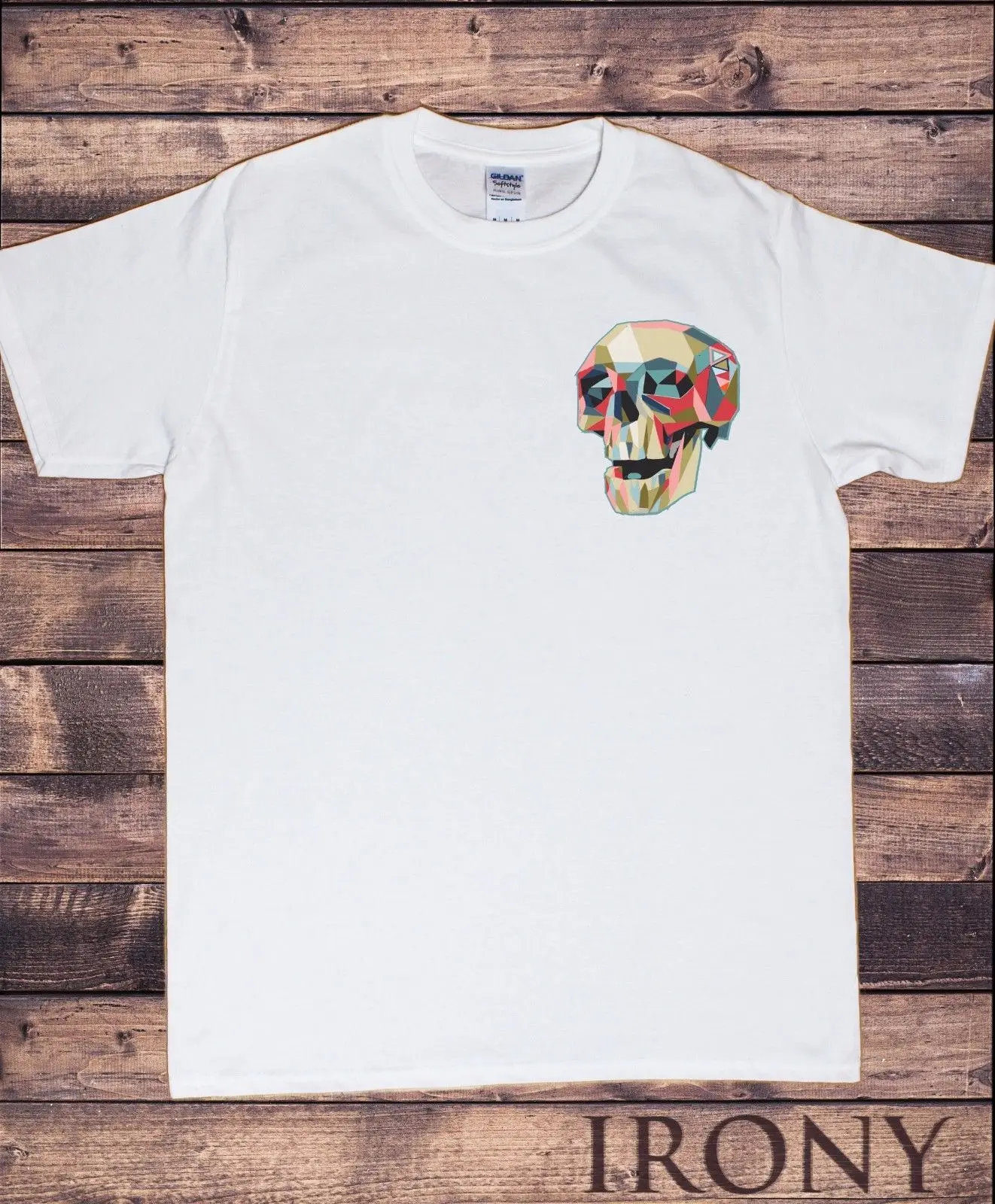 

O-Neck Hipster Tshirts Men's White T-Shirt Skeleton Abstract Geometric Pocket Design Print TS370 Print T Shirt Men