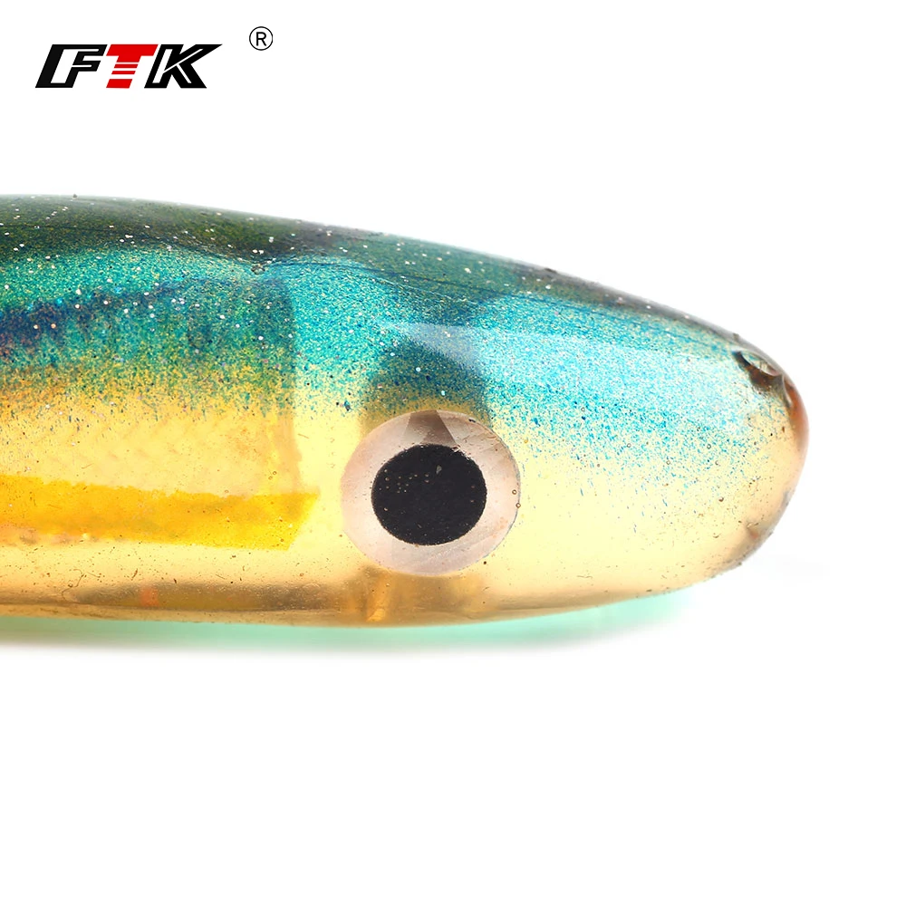 Приманка для рыбалки от FTK 4 шт. Мягкая приманка Minnow снасть аксессуары 3D глаз