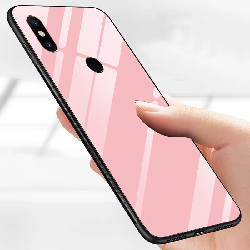 YUETUO tpu Tempered glass phone back etui,capinha,coque,cover,case for xiaomi mi 8 lite se 8se mi8 8lite for xiomi accessories