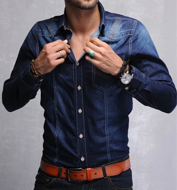 New Cool Denim Shirt Men Slim Fit Best 