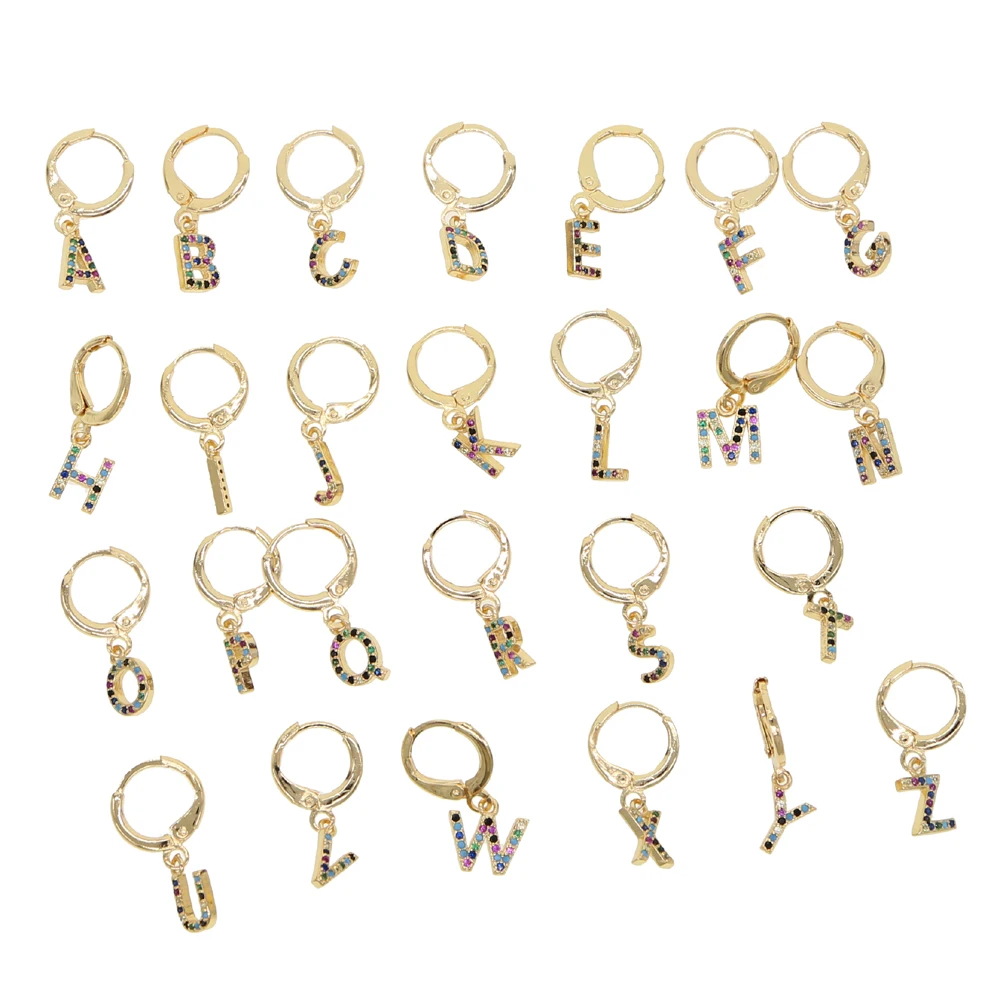 Прямая поставка оптовая продажа 26 инициальных очаровательных сережек