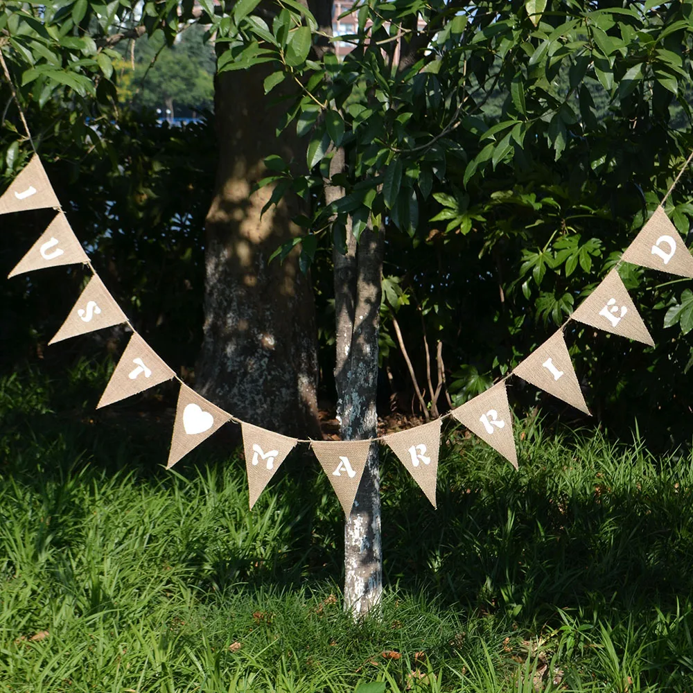 3 м подвесная льняная джутовая веревка баннеры из мешковины для свадьбы юбилея