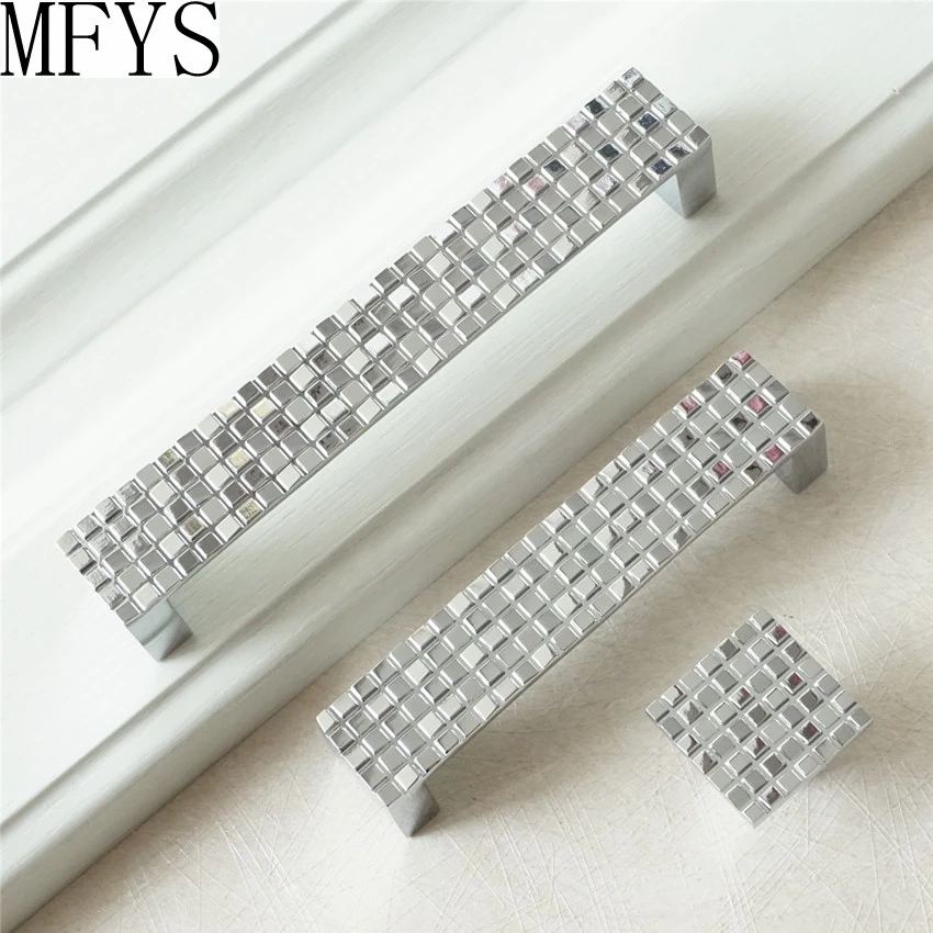 Выдвижной ящик для туалетного столика ручки с блестящей серебряной мозаикой