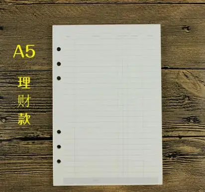 A5 Financing A5/A6 черная и Wahite спираль блокнот наполнитель бумага для Filofax Диарио планировщик внутренние страницы сменного переплета книжная бумага - Цвет: A5 Financing
