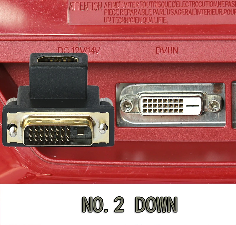 90 градусов вверх и вниз угловой DVI мужчина к HDMI Женский адаптер для компьютера и HDTV и видеокарты