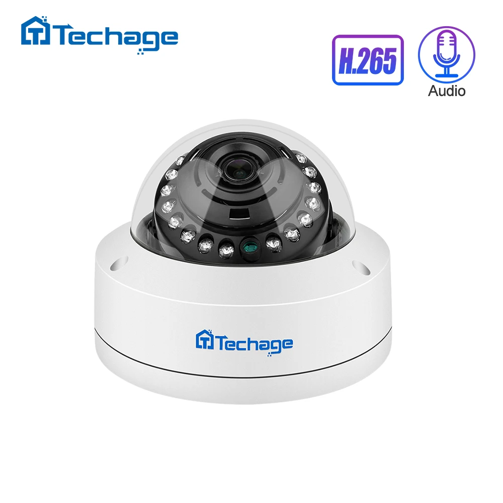 H.265 4MP 5MP 48V POE IP камера 2,8 мм купольная Крытая уличная Антивандальная аудио запись P2P ONVIF CCTV видеонаблюдения