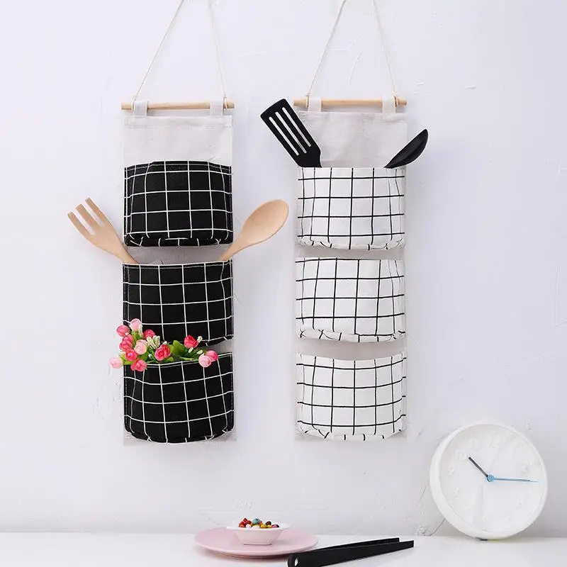 

Cotton Fabric Storage Hanging Bag Hanging Organizers Wall Wardrobe Storage Pockets Home Storage Bag Cloth Organizer Home Decor