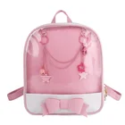 Корейский милый прозрачный рюкзак с бантом, сумка в стиле Харадзюку, школьные сумки для девочек, Рюкзак Kawaii, рюкзак из искусственной кожи, 6 цветов