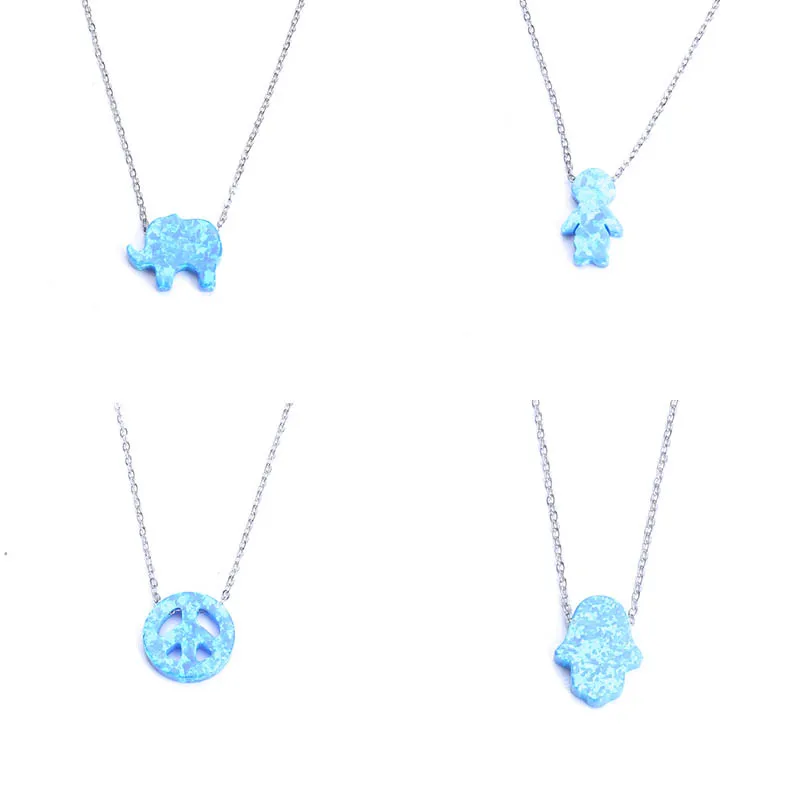 1 шт. Арабская синяя подвеска в виде хамса с опалом ручная Фатима ожерелье из