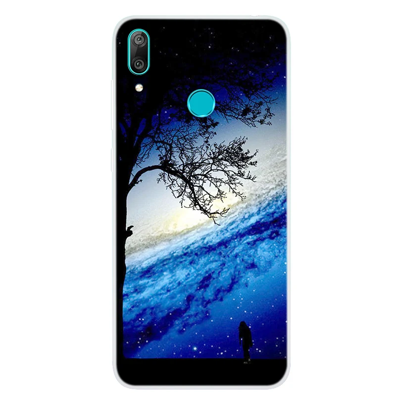 Силиконовый чехол для Huawei Y7 2019 мягкий телефона с принтом космоса Y 7 Prime Прозрачный