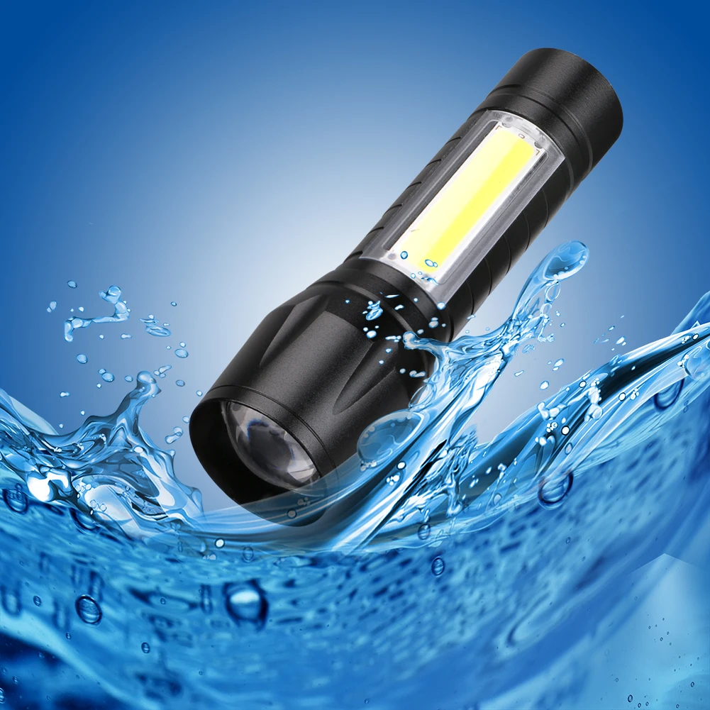 USB фонарик COB XPE светодиодный фонарь, 3 режима, фонарь для кемпинга, верховой езды с аккумулятором 14500, usb-кабель