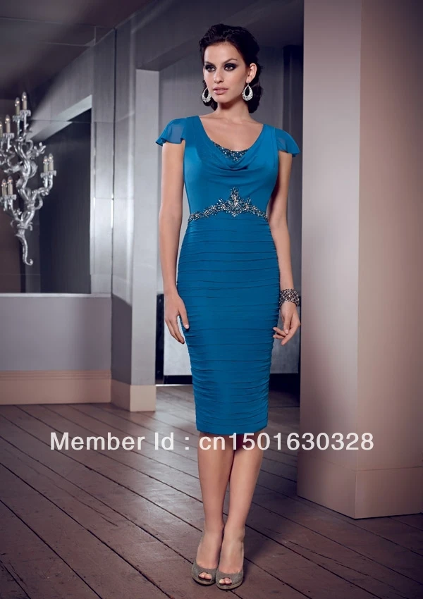 2014 On Sale Sheath Knee-length Evening Dress with Beadedbelt Mother of the Bride Special Occasions | Свадьбы и торжества