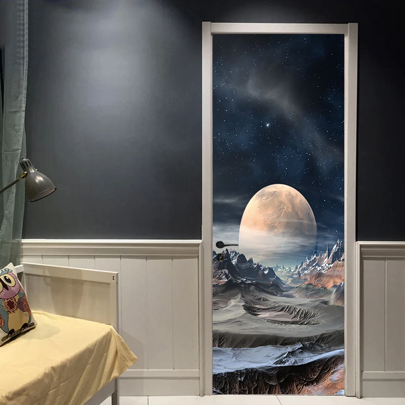 3D наклейки для дверей с изображением героев из мультфильма абстрактное