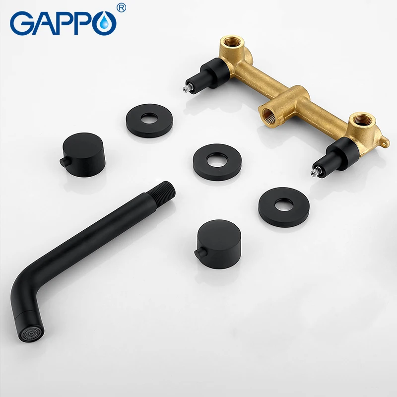 Смесители для раковины GAPPO настенный кран черного цвета ванной комнаты