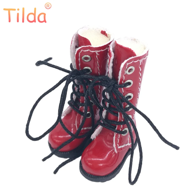 Tilda-Botas de mu&ntilde;eca Blythe de 3,2 cm, Mini zapatos de cuero para Blyth Azone BJD, zapatos de marionetas informales, accesorios, 1/8-4