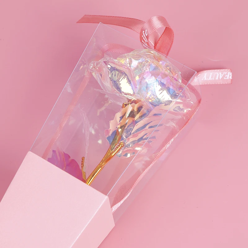 Креативный подарок на день Святого Валентина покрытая фольгой 24 К розовая