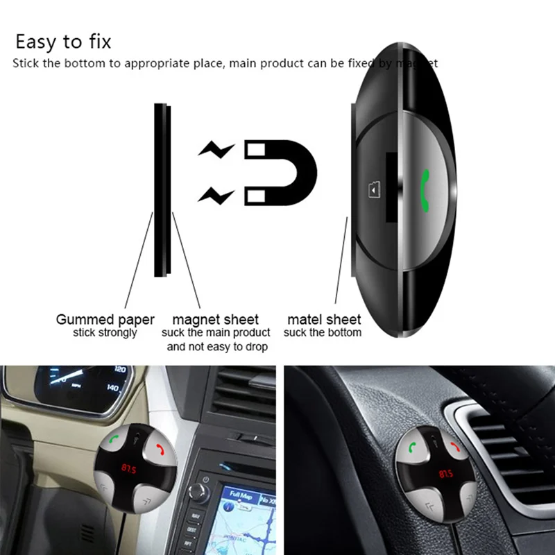 FM29B Wireless Bluetooth Car Charger with MP3 Player Support FM TF card Mic Mobile Music Receiver Kit | Электроника