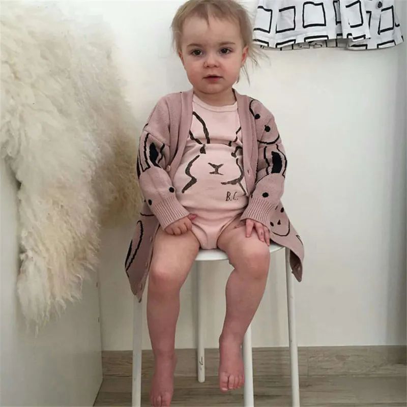 TinyBanana малышей Модная одежда для девочек Вязание куртки осень-зима крючком пальто