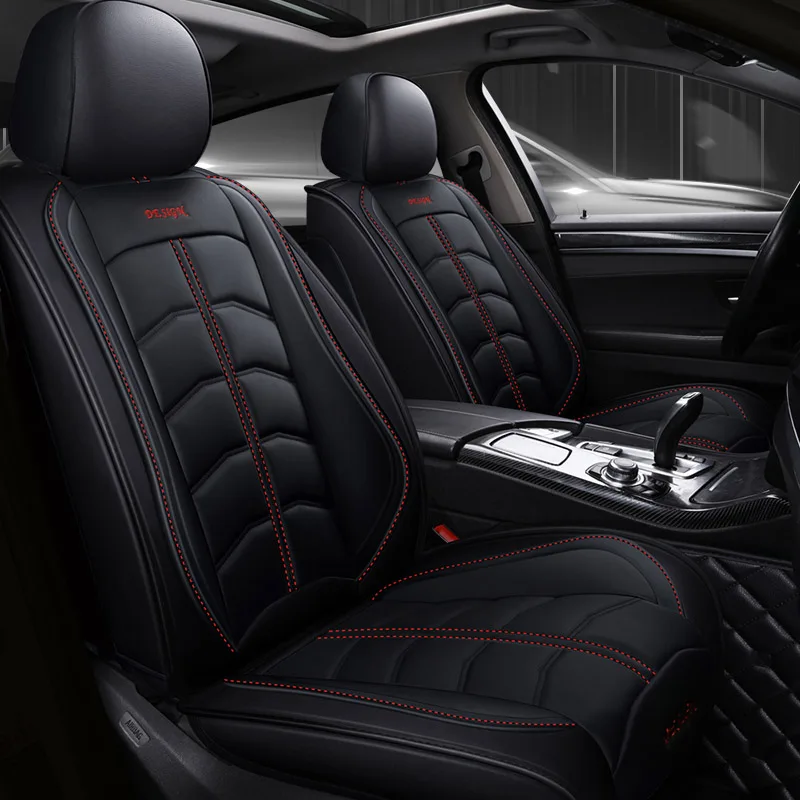 black Переднее и заднее роскошное кожаное автокресло для chrysler 300c kia rio 3 4 Geely Atlas seat ateca mazda 6 gh alfa romeo 159 - Название цвета: black