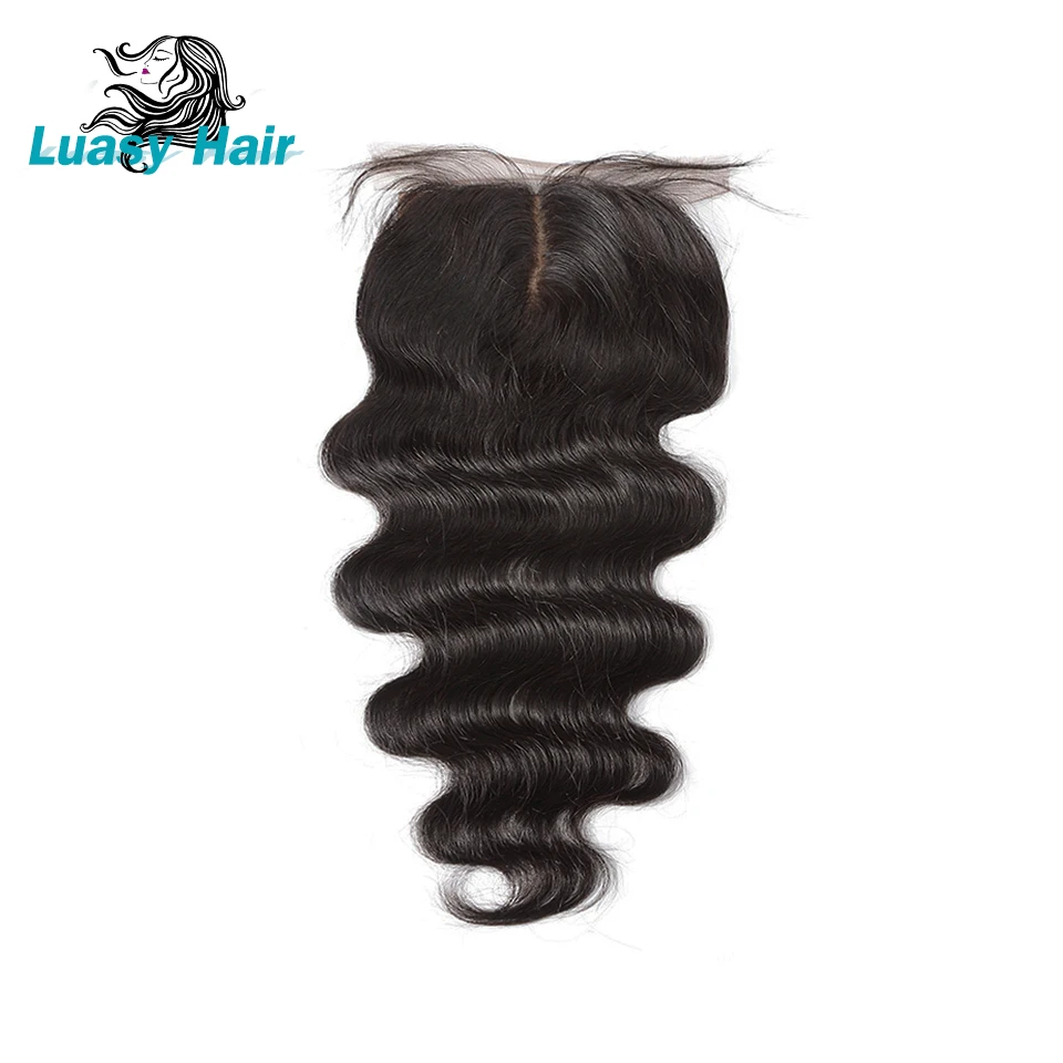 Luasy застежка на шелковой основе с детскими волосами волнистые волосы Remy