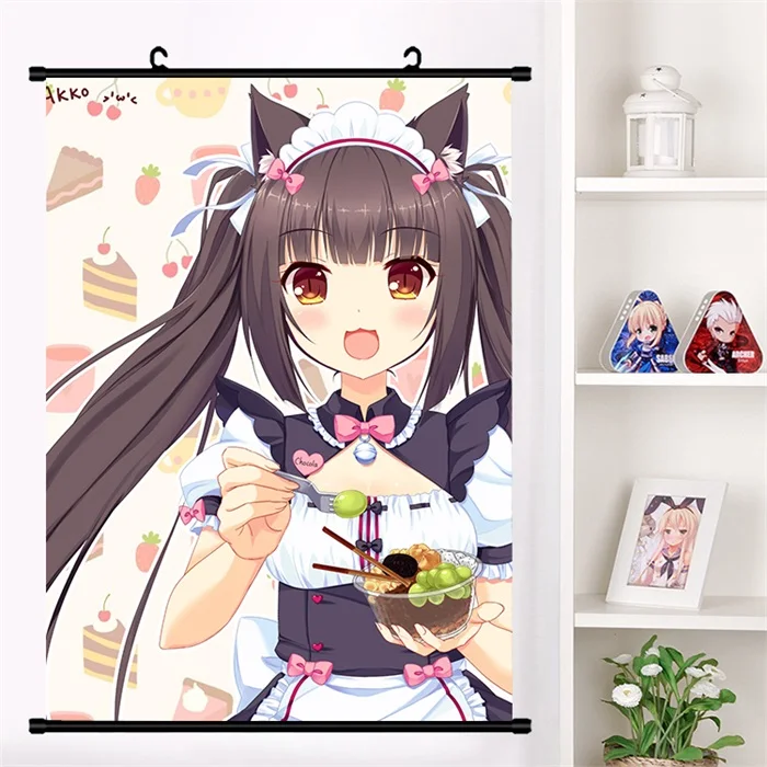Аниме NEKOPARA Neko Para Chocolat ванильный сексуальный милый настенный свиток плакат Настенные подвесные плакаты коллекция домашнего декора - Цвет: L