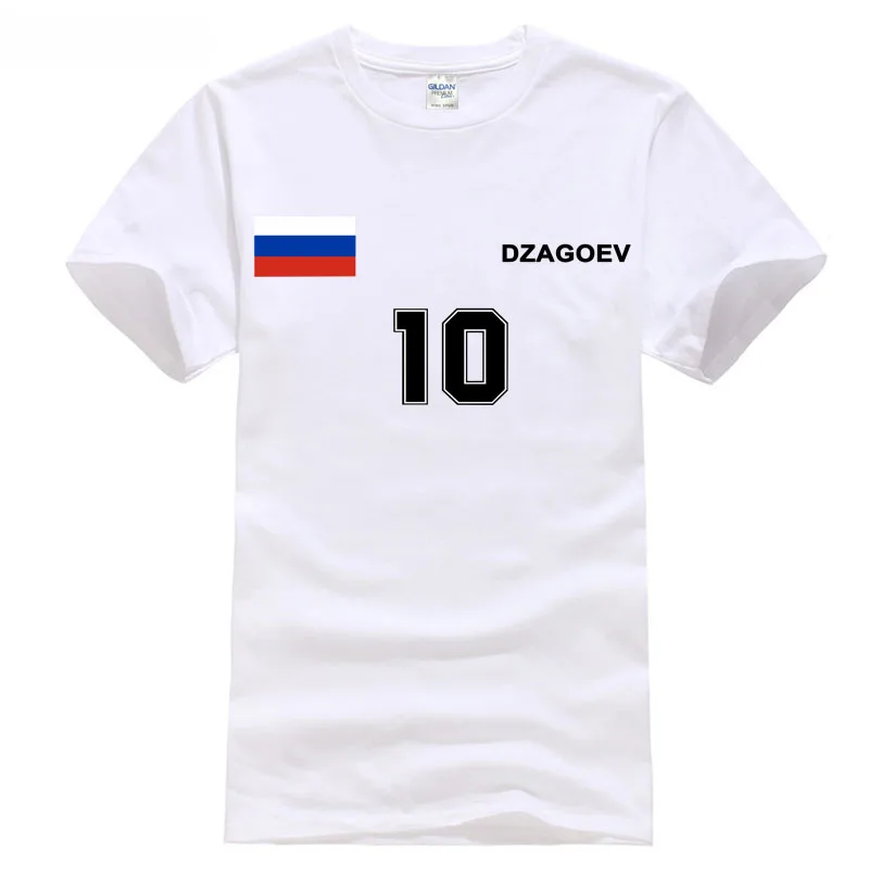 Россия футболист человек Dzagoev номер 10 герой игрока золотой мир футболка Кубок Топ