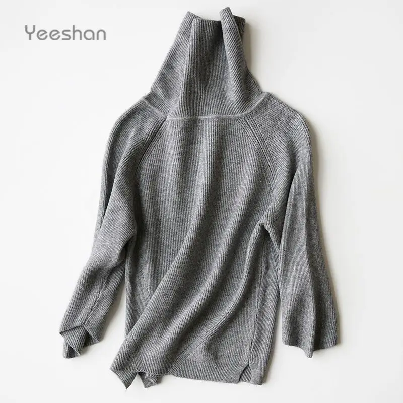Yeeshan 90s Stand Collar Sweater Undershirt Woolen Knit Vintage Sweaters Women's and Pullovers Brand Autumn Coats | Женская одежда