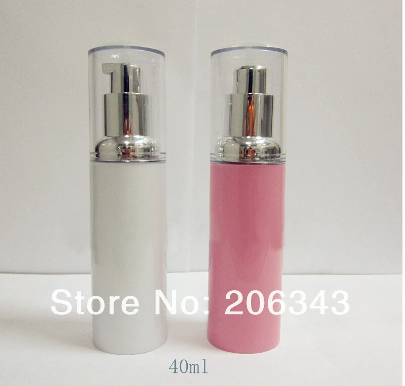 40 мл розовый & WITE безвоздушная бутылка или пластиковая для лосьона с безвоздушным