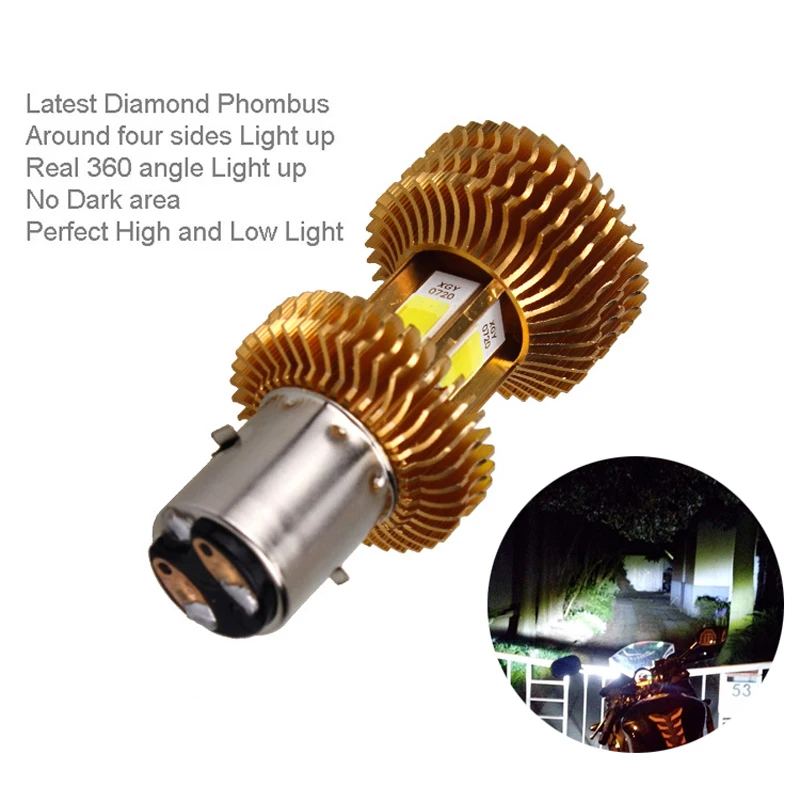 H4 BA20D HS1 светодиодный светильник для головы мотоцикла H6 12V ~ 80V 15W 1400LM