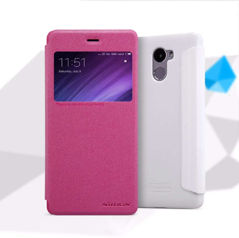 Чехол NILLKIN для redmi 4 5 0 дюйма откидной из искусственной кожи с окошком xiaomi чехол redmi4